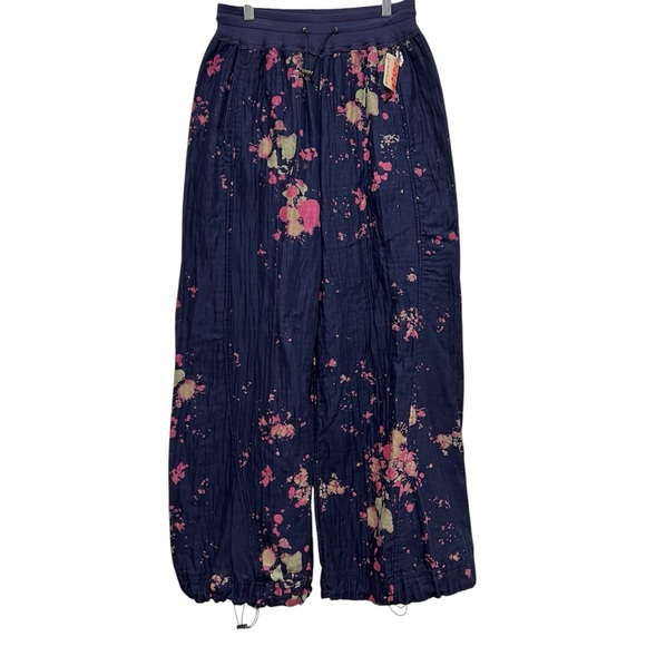 NWT Free People Movement Day Trippin Blue Splatter Wide Leg Pants - Picture 5 of 16